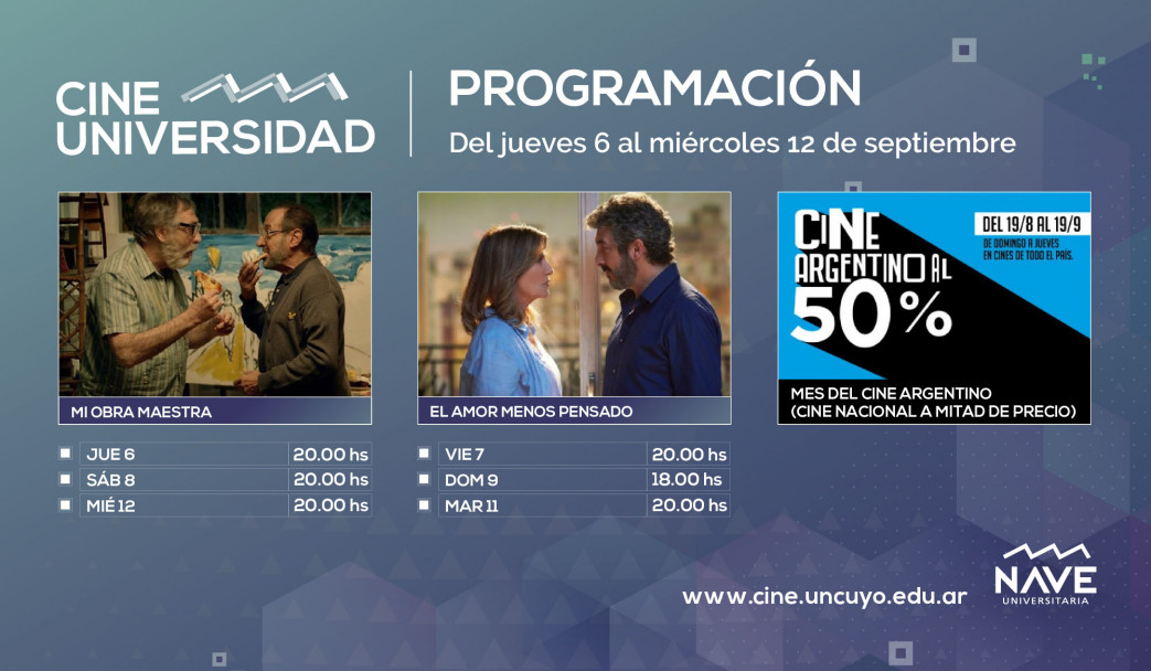 imagen Programación de Cine Universidad del 6 al 12 de septiembre