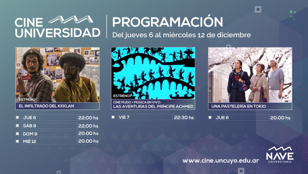 imagen Programación Cine Universidad del 6 al 12 de diciembre