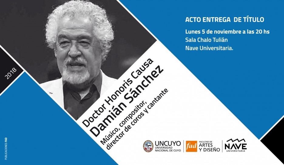 imagen El músico Damián Sánchez recibirá el título Doctor Honoris Causa de la UNCuyo