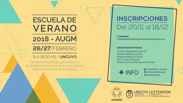 imagen Se extiende el plazo de inscripción para la Escuela de Verano 2018 - AUGM