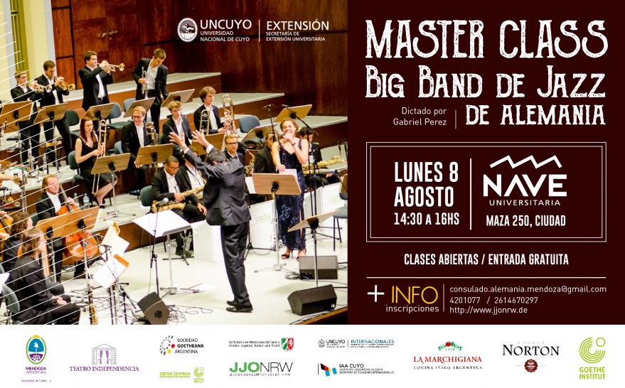 imagen Big Band NRW de Jazz de Alemania dictará una clase abierta en Mendoza