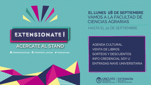 imagen El Stand "Extensionate!" estará en la Facultad de Ciencias Agrarias