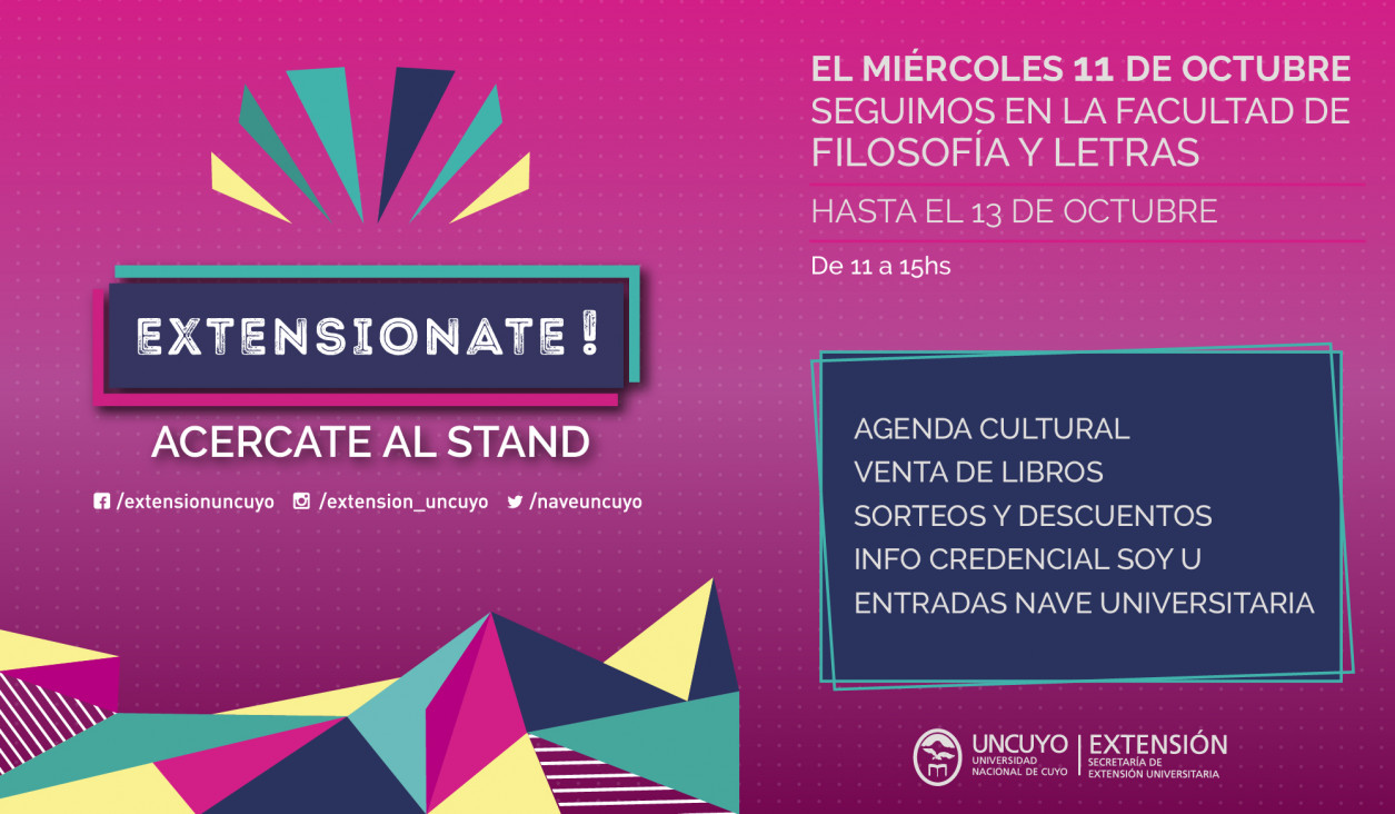 imagen El Stand «Extensionate!» continúa en la Facultad de Filosofía y Letras