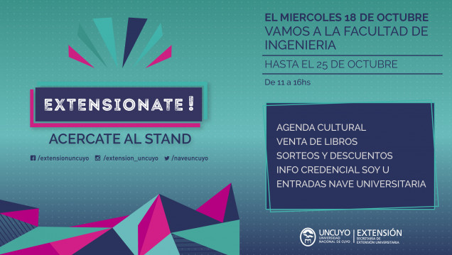 imagen El Stand «Extensionate!» estará en la Facultad de Ingeniería