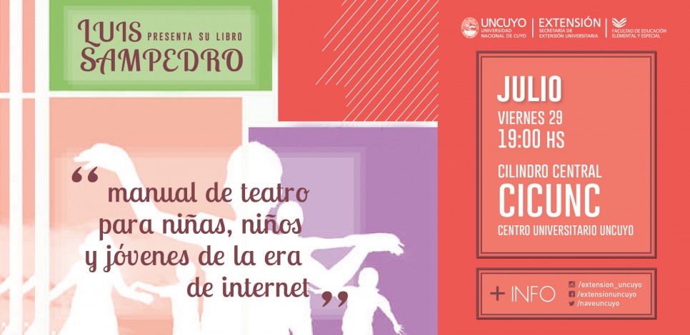 imagen Se presentará el libro "Manual de teatro para niñas, niños y jóvenes de la era de internet" de Luis Sampedro.