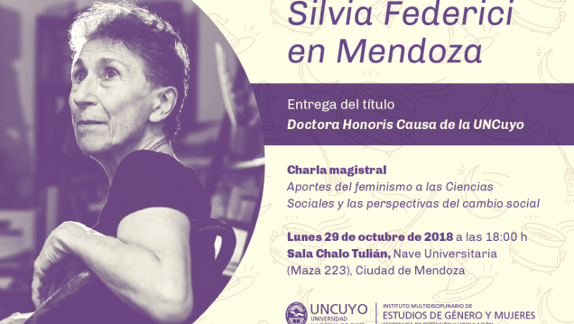 imagen La UNCUYO nombrará Doctora Honoris Causa a Silvia Federici