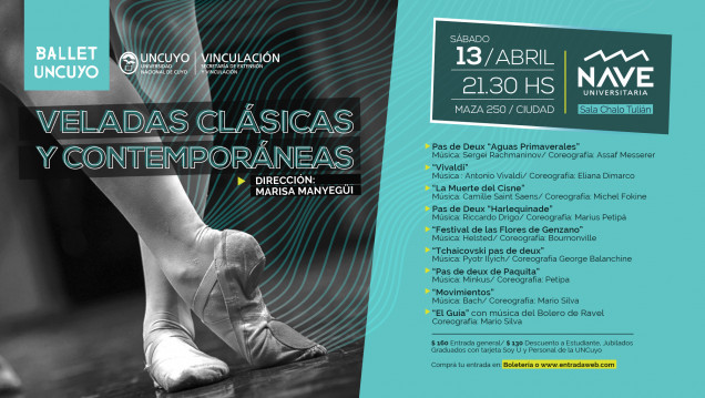 imagen El Ballet de la UNCuyo presenta "Veladas Clásicas y Contemporáneas" 