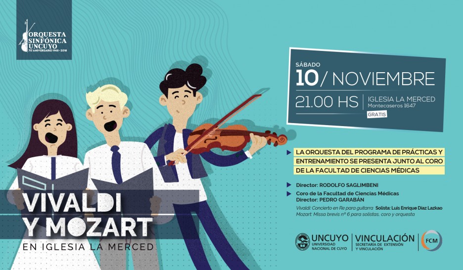 imagen Mozart y Vivaldi serán interpretados por el Programa de Entrenamiento Orquestal y el Coro de la FCM