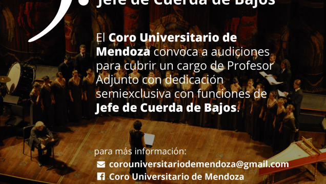 imagen El Coro Universitario abre convocatoria para cargo de Jefe de Cuerda de Bajos