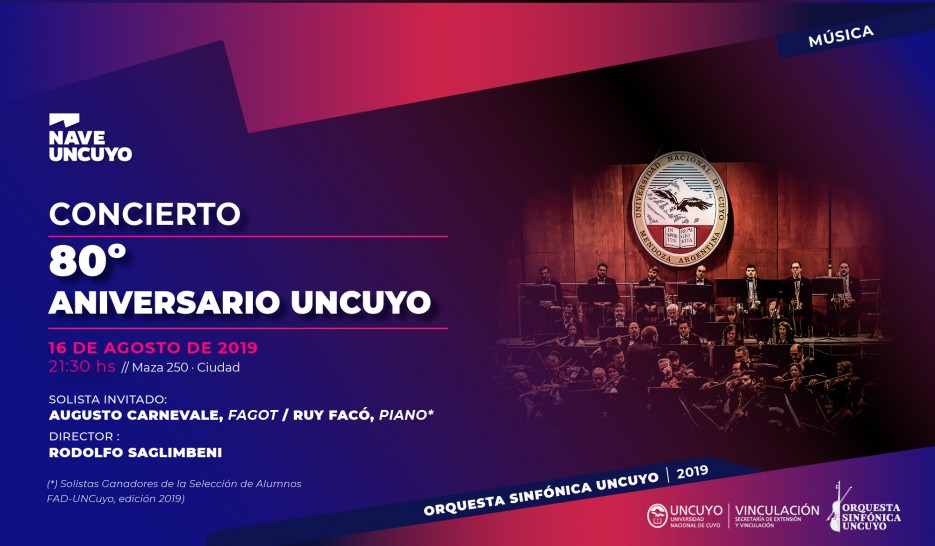 imagen La Orquesta Sinfónica celebra el 80º Aniversario de la UNCUYO