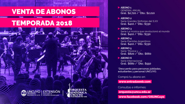 imagen La Orquesta Sinfónica inicia venta de abonos para su Temporada de Conciertos