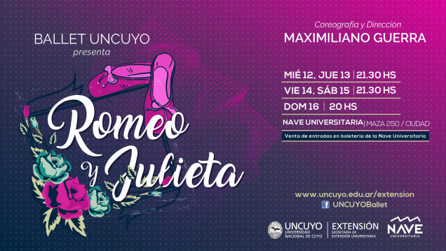 imagen Maximiliano Guerra dirigirá la obra "Romeo y Julieta" con el Ballet de la Universidad Nacional de Cuyo 