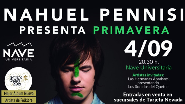 imagen El reconocido músico Nahuel Pennisi llega a la Nave Universitaria