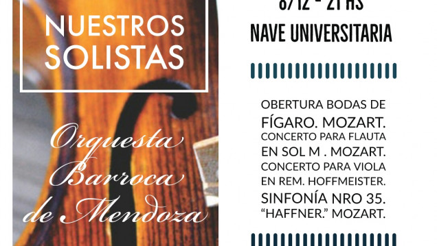 imagen Se presenta en la Nave Universitaria la Orquesta Barroca de Mendoza