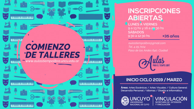 imagen Inscripciones abiertas para los talleres anuales de las Aulas para el Tiempo Libre