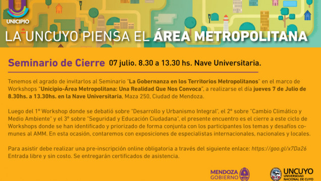 imagen "La Gobernanza en los Territorios Metropolitanos", tema de un nuevo workshop del Programa Unicipio