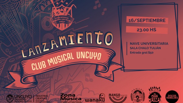 imagen Lanzamiento del Club Musical UNCuyo con un show múltiple de bandas mendocinas