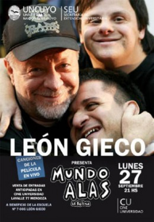 imagen León Gieco presentará la película Mundo Alas en Cine Universidad