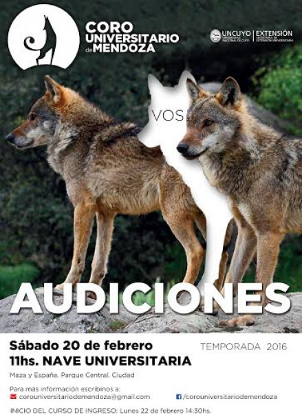 imagen Se abren las audiciones 2016 para ingresar al Coro Universitario de Mendoza