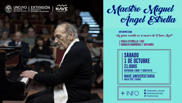 imagen El reconocido pianista Miguel Ángel Estrella brindará un concierto en la Nave Universitaria