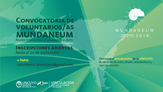 imagen Convocatoria de voluntarios para el encuentro de Arquitectura y Diseño MUNDANEUM