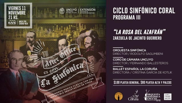 imagen La Orquesta Sinfónica presenta el Ciclo "Sinfónico Coral" junto al Coro de Cámara de la UNCUYO y al Ballet Español La Coruña
