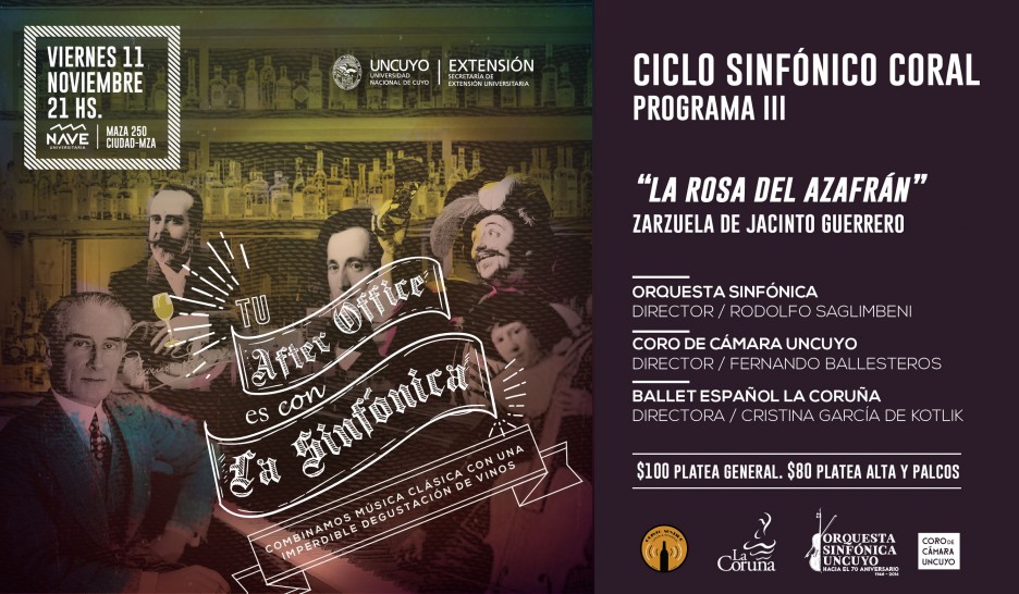 imagen La Orquesta Sinfónica presenta el Ciclo "Sinfónico Coral" junto al Coro de Cámara de la UNCUYO y al Ballet Español La Coruña