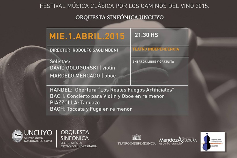 imagen La Orquesta Sinfónica de la UNCuyo actuará en el festival "Música Clásica por los Caminos del Vino"