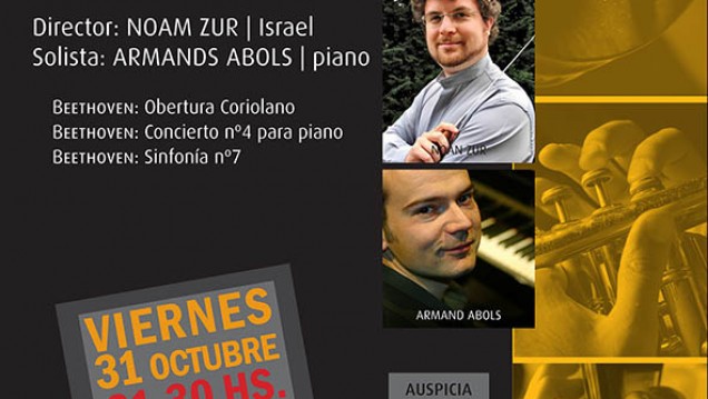 imagen Noam Zur y Armands Abols junto con la Orquesta Sinfónica en el Teatro de la Universidad
