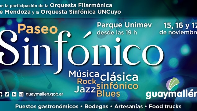 imagen La Orquesta Sinfónica UNCUYO presenta «Danzas del mundo» en una nueva edición del Paseo Sinfónico