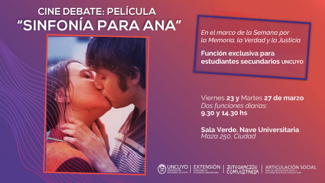 imagen Se proyectará el film «Sinfonía para Ana» para estudiantes de colegios de la UNCuyo