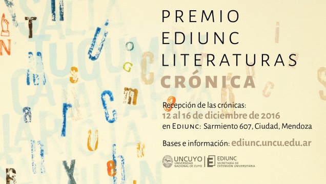 imagen EDIUNC lanza el Premio Literaturas de crónica