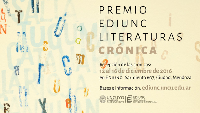 imagen EDIUNC lanza el Premio Literaturas de crónica