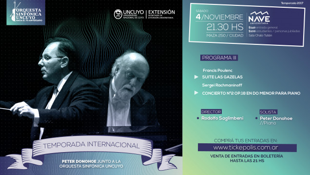 imagen El gran pianista inglés Peter Donohoe brindará tres conciertos junto a la Orquesta Sinfónica 