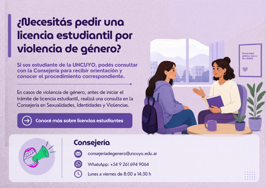 imagen ¿Necesitás pedir una licencia estudiantil por violencia de género?