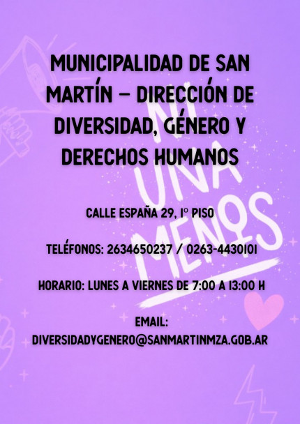 imagen La Dirección de Género y Diversidad entra en receso. Teléfonos de contacto ante situaciones de violencia de género en la provincia