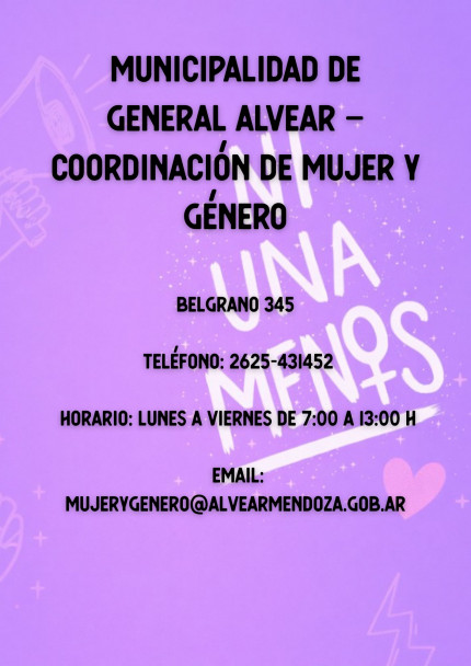 imagen La Dirección de Género y Diversidad entra en receso. Teléfonos de contacto ante situaciones de violencia de género en la provincia