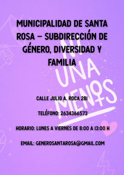 imagen La Dirección de Género y Diversidad entra en receso. Teléfonos de contacto ante situaciones de violencia de género en la provincia