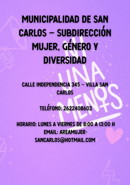 imagen La Dirección de Género y Diversidad entra en receso. Teléfonos de contacto ante situaciones de violencia de género en la provincia