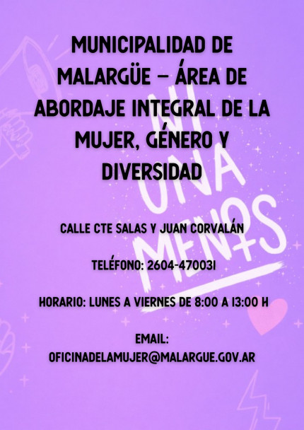imagen La Dirección de Género y Diversidad entra en receso. Teléfonos de contacto ante situaciones de violencia de género en la provincia
