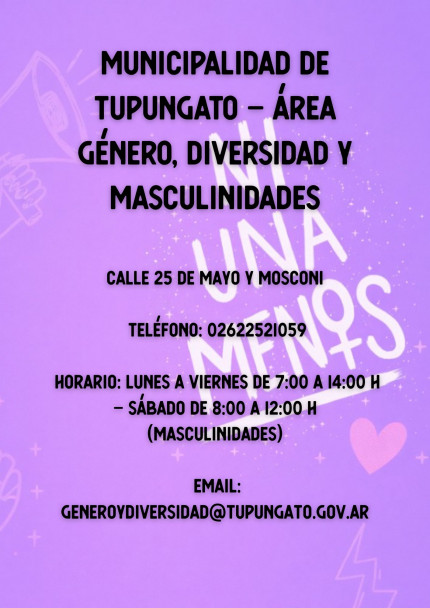 imagen La Dirección de Género y Diversidad entra en receso. Teléfonos de contacto ante situaciones de violencia de género en la provincia