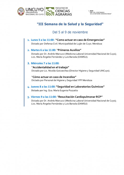 imagen III Semana de Salud y Seguridad