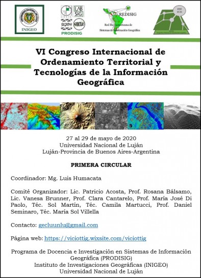 imagen VI  Congreso Internacional de Ordenamiento Territorial y Tecnologías de la Información Geográfica