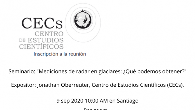 imagen Seminario: "Mediciones de radar en glaciares: ¿Qué podemos obtener?"