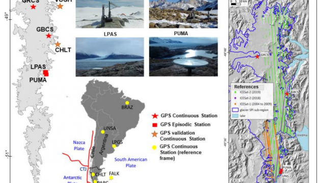 imagen "Detección de la deformación del levantamiento de la corteza en respuesta al desgaste de los glaciares en la Patagonia austral"