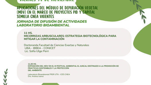 imagen Jornada de Difusión del Laboratorio Bioambiental - Aplicaciones del Módulo de Depuración Vegetal (MDV)