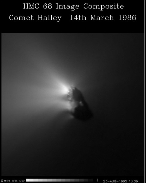 imagen Mayor punto de acercamiento de la sonda Giotto al Cometa Halley.