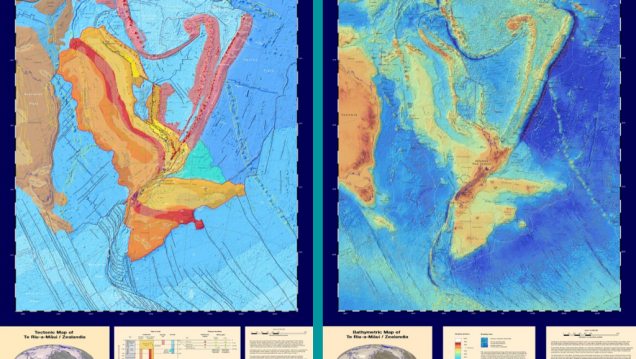imagen Dos mapas y un sitio web publicado por GNS Science  dan una idea de las increíbles fuerzas que dieron forma a Aotearoa Nueva Zelanda y el continente mayormente sumergido que se encuentra bajo nuestros pies