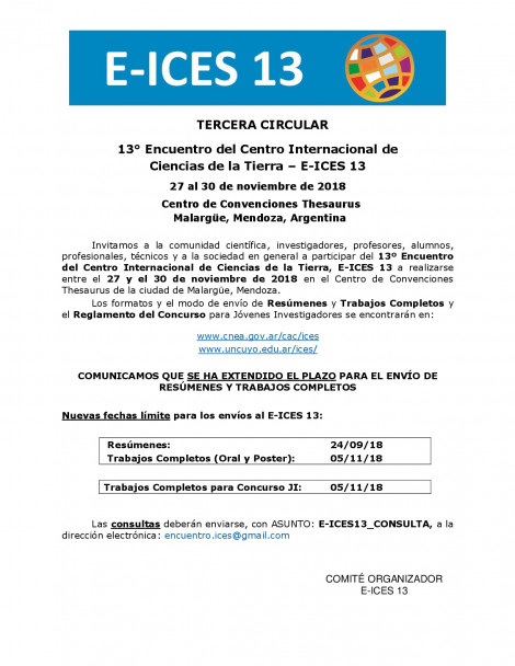 imagen Tercera Circular del E-ICES 13