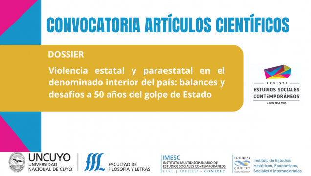 imagen Convocatoria al dossier "Violencia estatal y paraestatal en el denominado interior del país: balances y desafíos a 50 años del golpe de Estado"